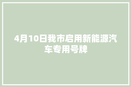 4月10日我市启用新能源汽车专用号牌