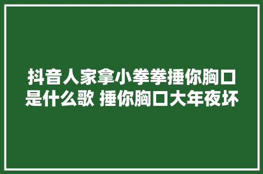 抖音人家拿小拳拳捶你胸口是什么歌 捶你胸口大年夜坏蛋完整歌词