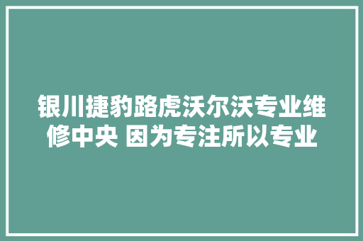 银川捷豹路虎沃尔沃专业维修中央 因为专注所以专业