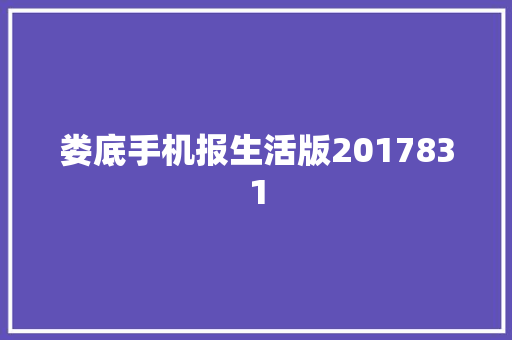 娄底手机报生活版2017831