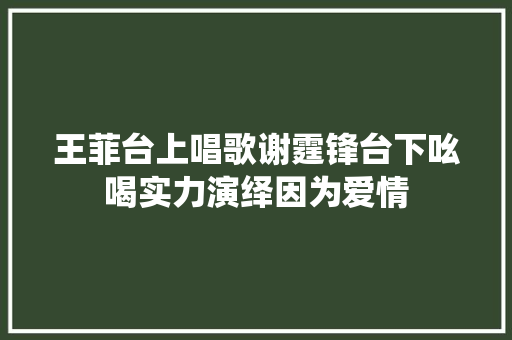 王菲台上唱歌谢霆锋台下吆喝实力演绎因为爱情