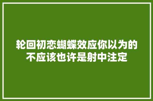 轮回初恋蝴蝶效应你以为的不应该也许是射中注定