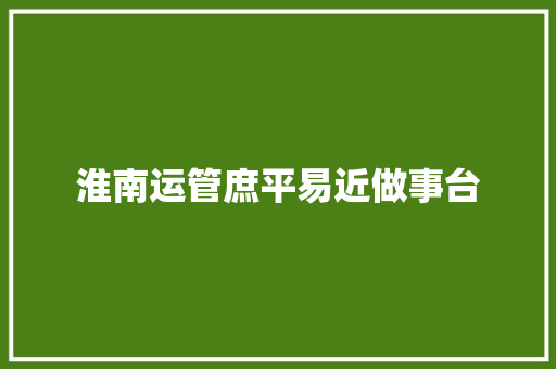 淮南运管庶平易近做事台