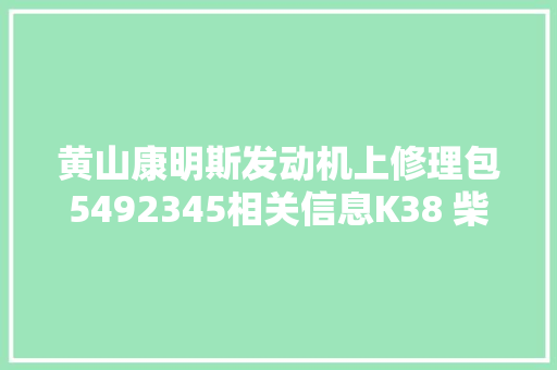 黄山康明斯发动机上修理包5492345相关信息K38 柴油机