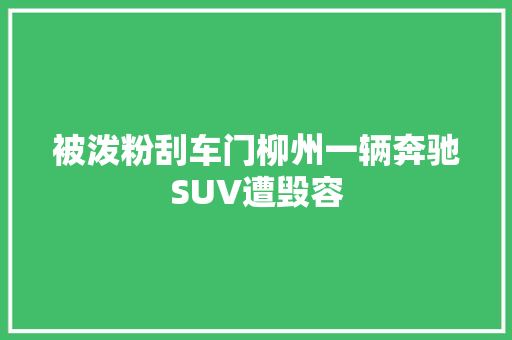 被泼粉刮车门柳州一辆奔驰SUV遭毁容