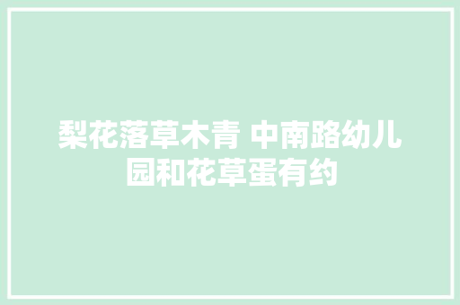 梨花落草木青 中南路幼儿园和花草蛋有约