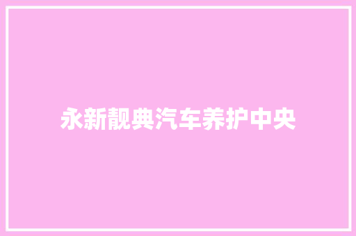 永新靓典汽车养护中央
