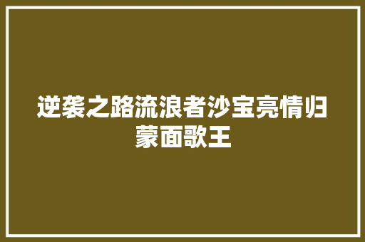 逆袭之路流浪者沙宝亮情归蒙面歌王