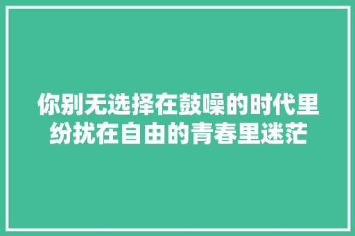 你别无选择在鼓噪的时代里纷扰在自由的青春里迷茫