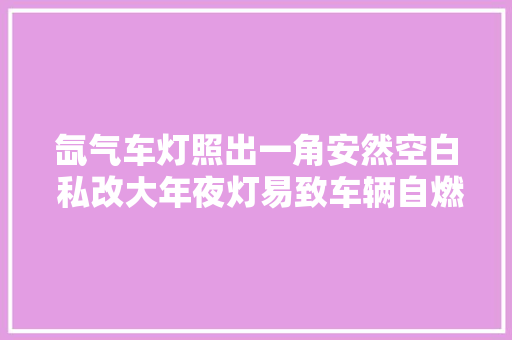 氙气车灯照出一角安然空白 私改大年夜灯易致车辆自燃