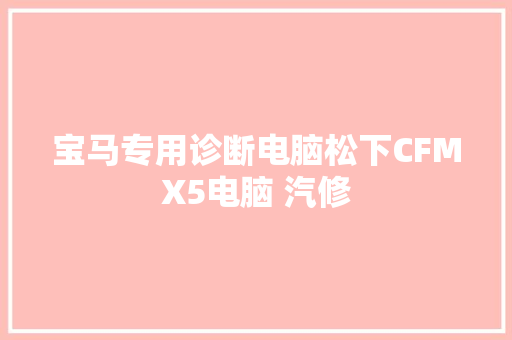 宝马专用诊断电脑松下CFMX5电脑 汽修