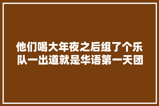 他们喝大年夜之后组了个乐队一出道就是华语第一天团
