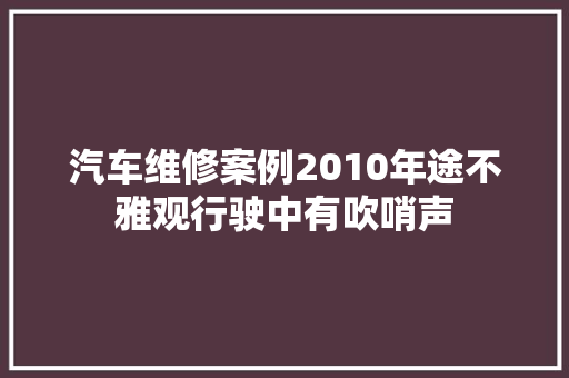 汽车维修案例2010年途不雅观行驶中有吹哨声