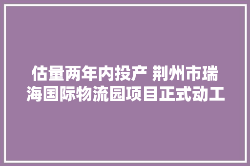 估量两年内投产 荆州市瑞海国际物流园项目正式动工