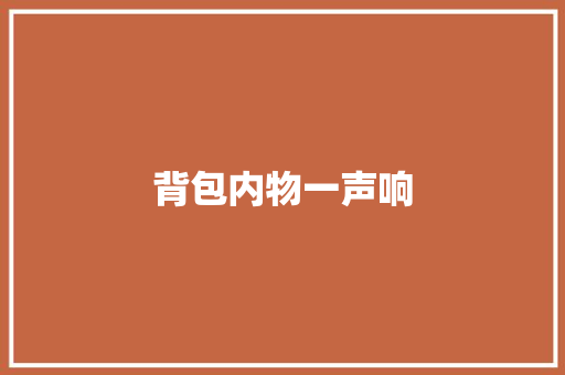 背包内物一声响