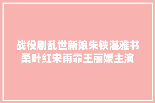 战役剧乱世新娘朱铁湛雅书桑叶红宋雨霏王丽媛主演 休闲娱乐