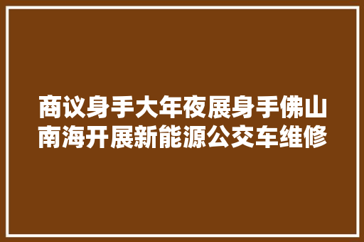 商议身手大年夜展身手佛山南海开展新能源公交车维修项目技能比赛