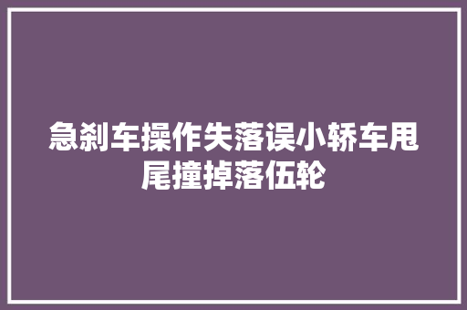 急刹车操作失落误小轿车甩尾撞掉落伍轮