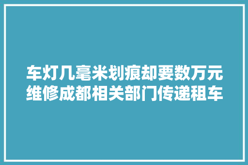 车灯几毫米划痕却要数万元维修成都相关部门传递租车公司已退还全部押金 并被行政处罚