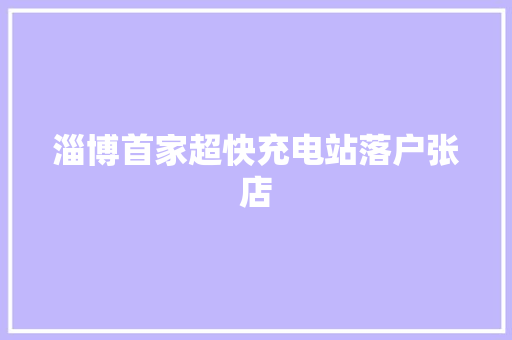 淄博首家超快充电站落户张店