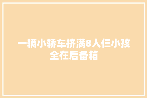 一辆小轿车挤满8人仨小孩全在后备箱