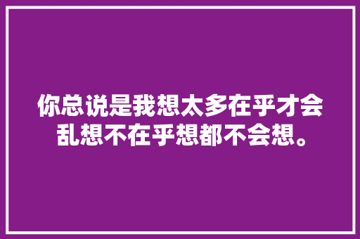 你总说是我想太多在乎才会乱想不在乎想都不会想。