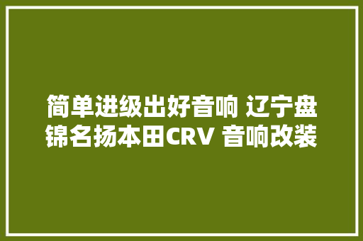 简单进级出好音响 辽宁盘锦名扬本田CRV 音响改装德国瑞卡尔喇叭