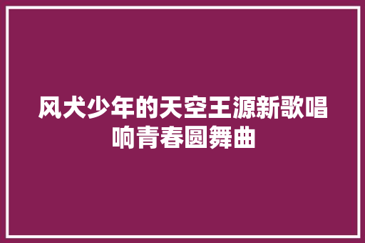 风犬少年的天空王源新歌唱响青春圆舞曲