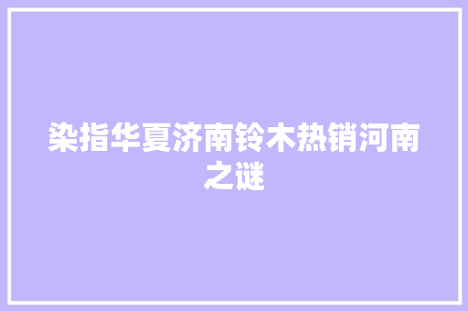 染指华夏济南铃木热销河南之谜 汽车知识
