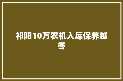 祁阳10万农机入库保养越冬