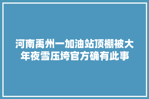 河南禹州一加油站顶棚被大年夜雪压垮官方确有此事