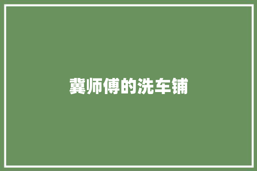 冀师傅的洗车铺 汽车知识