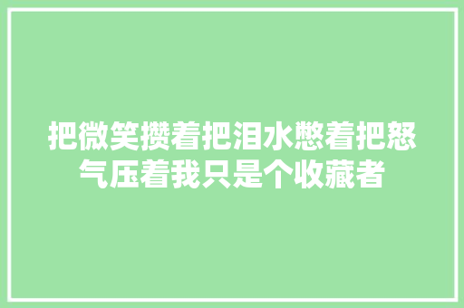 把微笑攒着把泪水憋着把怒气压着我只是个收藏者