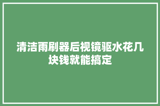 清洁雨刷器后视镜驱水花几块钱就能搞定