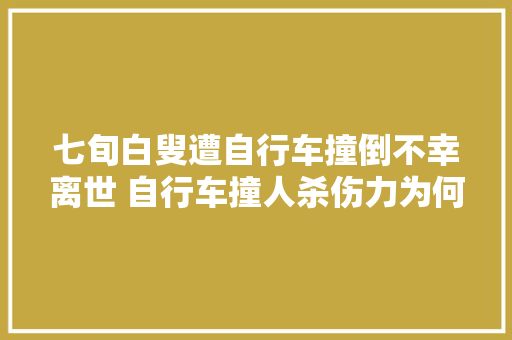 七旬白叟遭自行车撞倒不幸离世 自行车撞人杀伤力为何这么大年夜