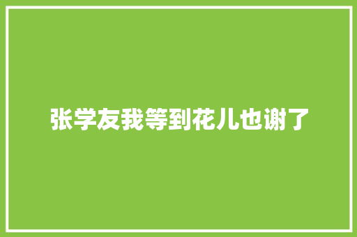 张学友我等到花儿也谢了