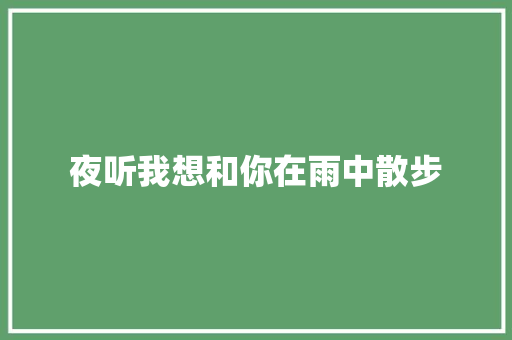 夜听我想和你在雨中散步