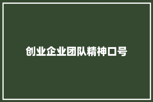 创业企业团队精神口号