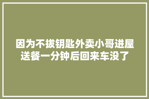 因为不拔钥匙外卖小哥进屋送餐一分钟后回来车没了