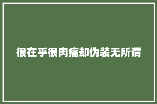 很在乎很肉痛却伪装无所谓