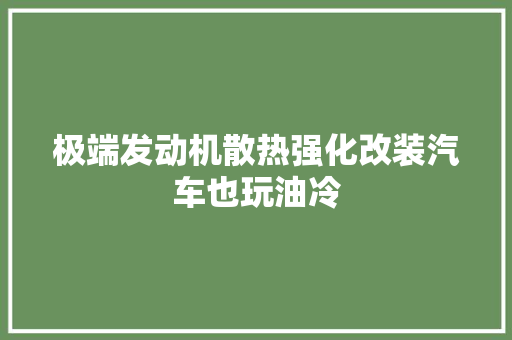 极端发动机散热强化改装汽车也玩油冷