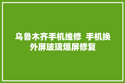 乌鲁木齐手机维修  手机换外屏玻璃爆屏修复