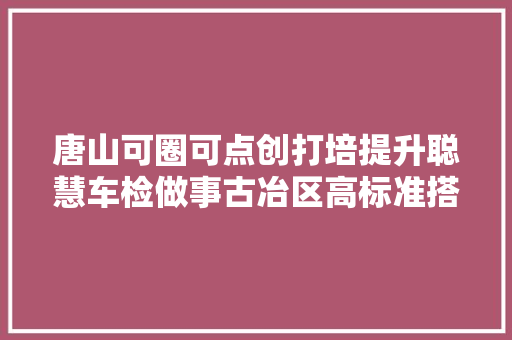 唐山可圈可点创打培提升聪慧车检做事古冶区高标准搭建汽车健康体检中央