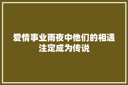爱情事业雨夜中他们的相遇注定成为传说