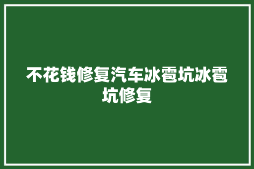 不花钱修复汽车冰雹坑冰雹坑修复
