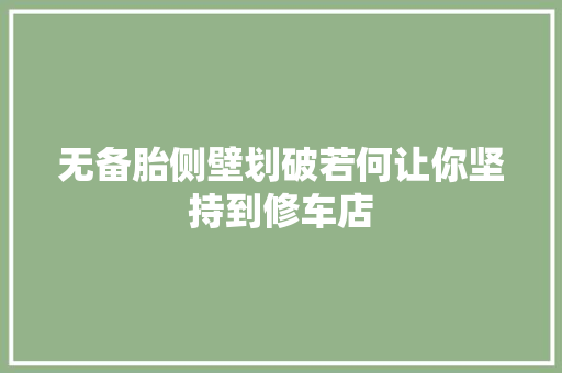 无备胎侧壁划破若何让你坚持到修车店