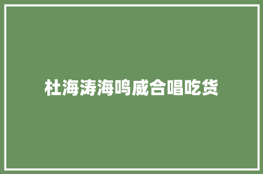 杜海涛海鸣威合唱吃货