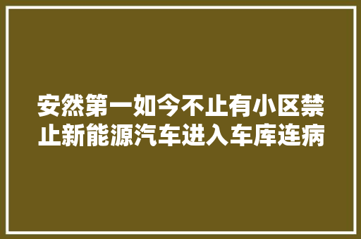 安然第一如今不止有小区禁止新能源汽车进入车库连病院也禁止