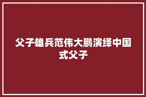 父子雄兵范伟大鹏演绎中国式父子