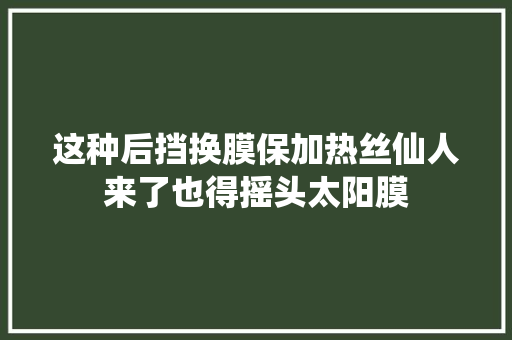 这种后挡换膜保加热丝仙人来了也得摇头太阳膜